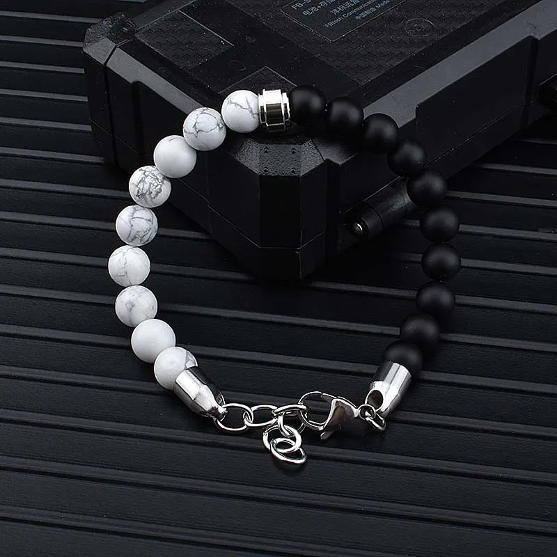 [bh07nb] Bracelet homme BH07 (Noir blanc)